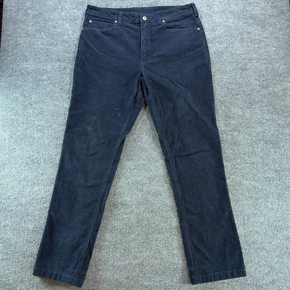 Duluth Trading Co Mens Navy Corduroy Pants Standard Fit 36x34 Workwear Utility